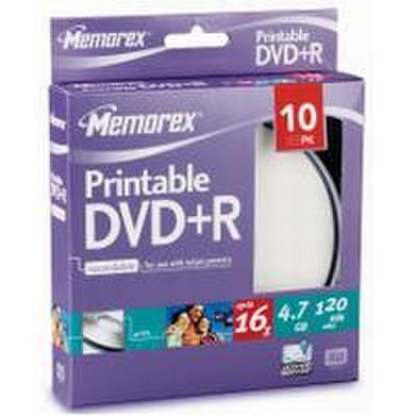 Memorex 10x DVD+R printable 4.7GB 120Min Slim 4.7GB DVD+R 10pc(s)