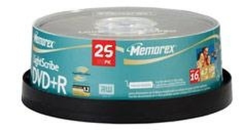 Memorex 16X DVD+R LightScribe 25pk Cakebox 4.7GB DVD+R 25pc(s)