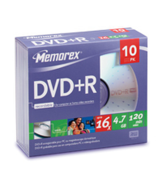 Memorex 10xDVD+R 4,7GB 120Min 16x Lightscribe SlimJewelCase 4.7ГБ DVD+R 10шт