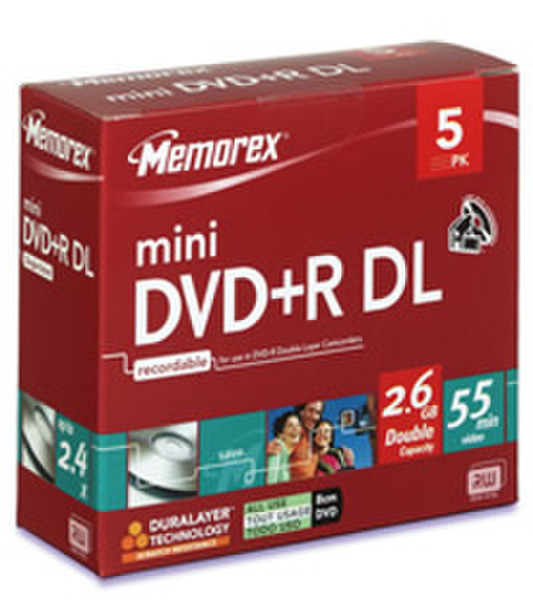 Memorex miniDVD+R DL 2.6GB 2.6GB DVD+R DL 5pc(s)