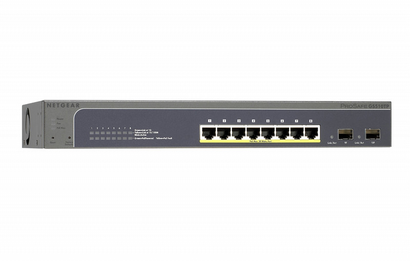 Netgear GS510TP Managed network switch Power over Ethernet (PoE) Серый