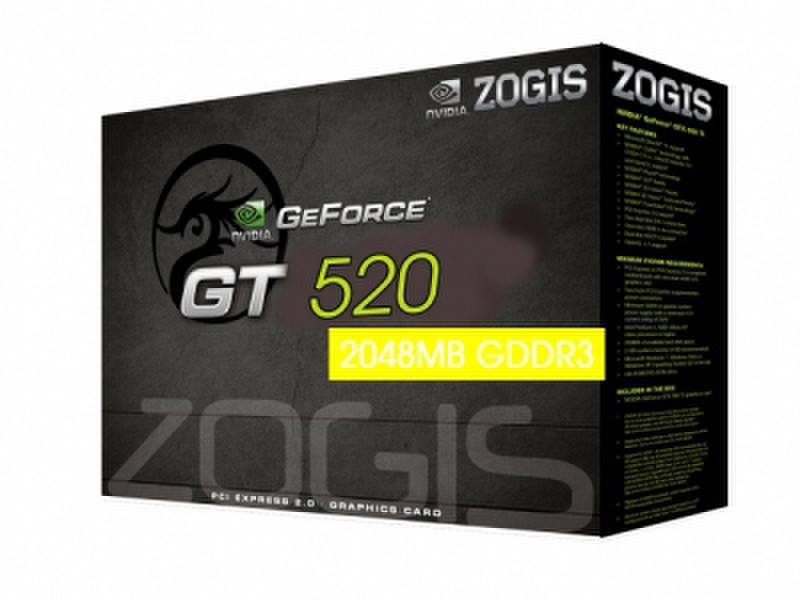 Zogis ZOGT520-2GBD3H GeForce GT 520 2GB GDDR3 graphics card