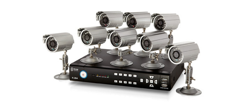 Storage Options 8-Channel CCTV Kit, 8 Cam, 2TB Outdoor Bullet Black,Silver
