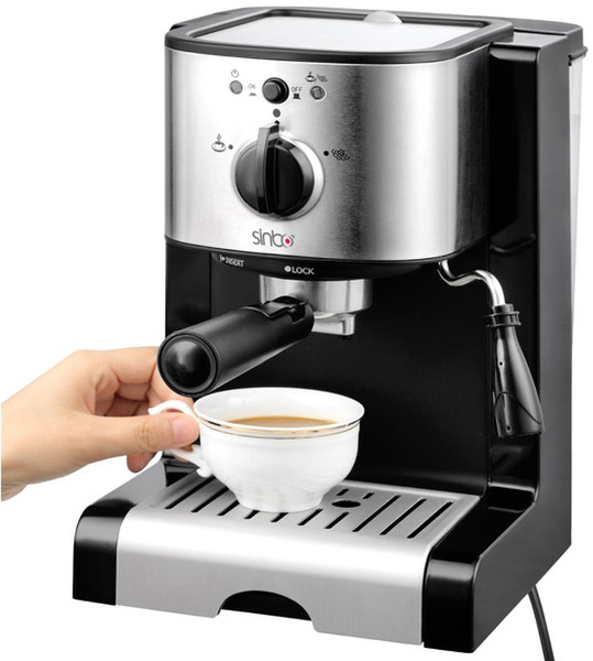 Sinbo SCM-2926 Espressomaschine 1.2l Schwarz, Edelstahl Kaffeemaschine