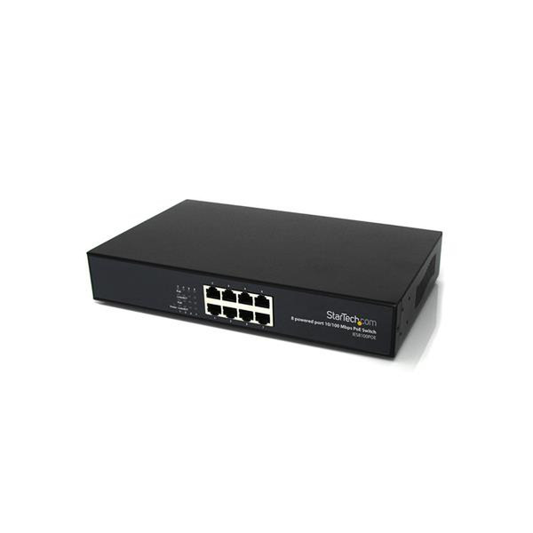 StarTech.com 8 Port 10/100 Fast Ethernet Netzwerk PoE Switch