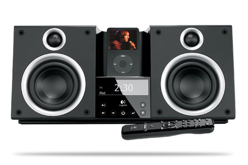 Logitech Pure-Fi Elite™ High-Performance Stereo System for iPod 80W Black docking speaker