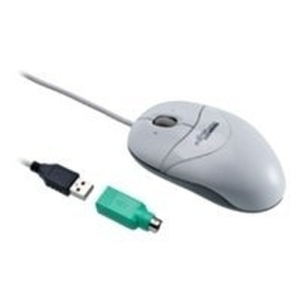 Fujitsu Optical Wheel Mouse Tilt USB+PS/2 Оптический 1000dpi Белый компьютерная мышь