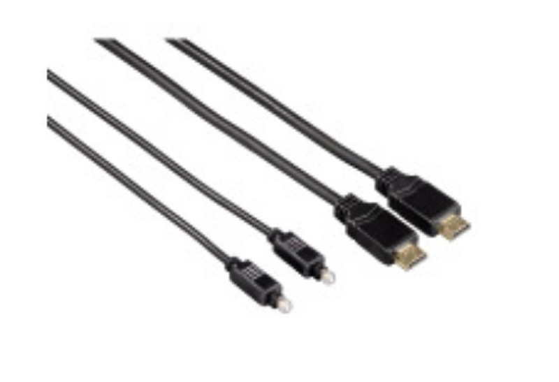 Hama HDMI 1.5m + ODT 1.5m 1.5m Schwarz Videokabel-Adapter