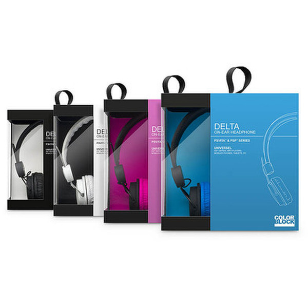 Bigben Interactive DELTA Headphone Ohraufliegend Kopfband Schwarz, Blau, Rot, Weiß