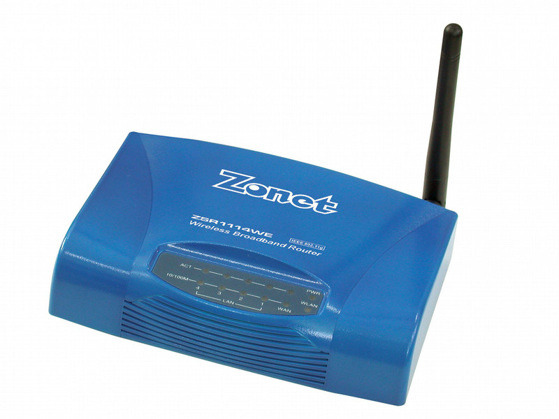 Zonet ZSR1114WE Schnelles Ethernet Blau WLAN-Router