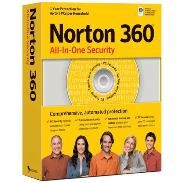 Symantec Norton 360 Securtiy System PC 5 User 5user(s)