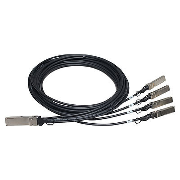 Hewlett Packard Enterprise X240 40G QSFP+ 4x10G SFP+ 5m DAC 5m Black networking cable