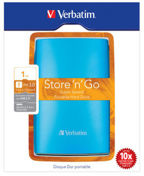 Verbatim Store'n'Go USB 3.0 1TB USB Type-A 3.0 (3.1 Gen 1) 1000ГБ Синий