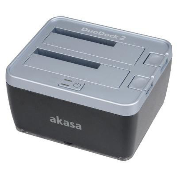 Akasa DuoDock 2 Черный, Cеребряный док-станция для ноутбука