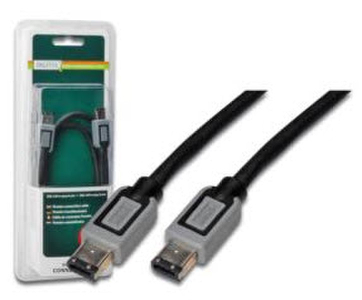 Digitus 3.0m IEEE1394A M/M 3м 6-p 6-p Черный FireWire кабель