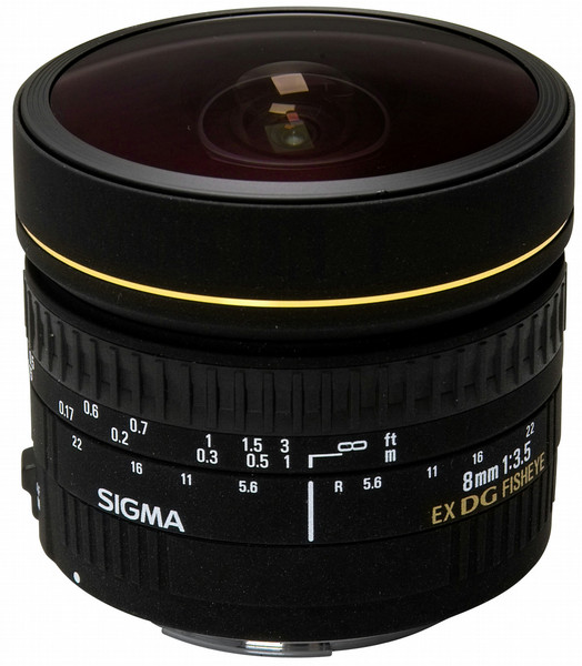 Sigma Wide Lens, 8mm, f/3.5 EX DG Circular Fisheye SLR Wide fish-eye lens Черный