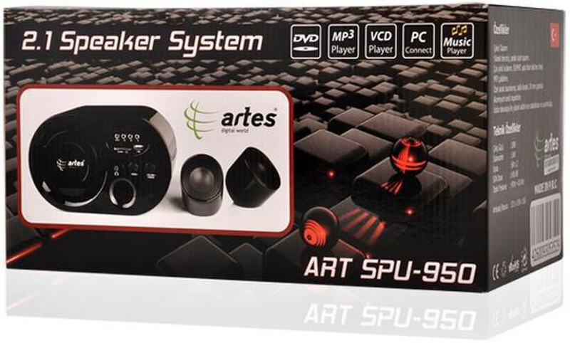 Artes ART-SPU950 2.1 28Вт Черный набор аудио колонок