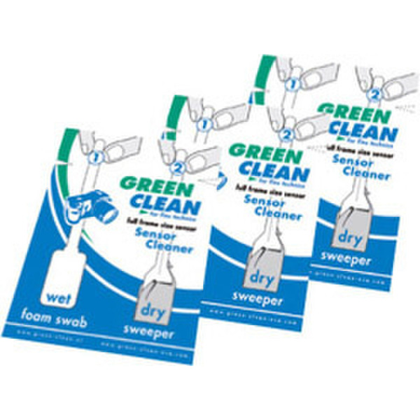 Green Clean WET Foam & DRY Sweeper Objektive / Glas Equipment cleansing wet/dry cloths & liquid 24ml