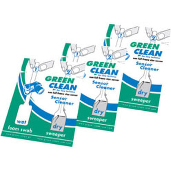Green Clean WET Foam & DRY Sweeper Lenses/Glass Equipment cleansing wet/dry cloths & liquid 15мл