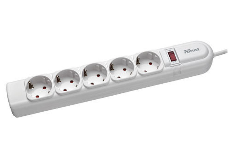 Trust Surge Guard White 5AC outlet(s) 100-240V White surge protector