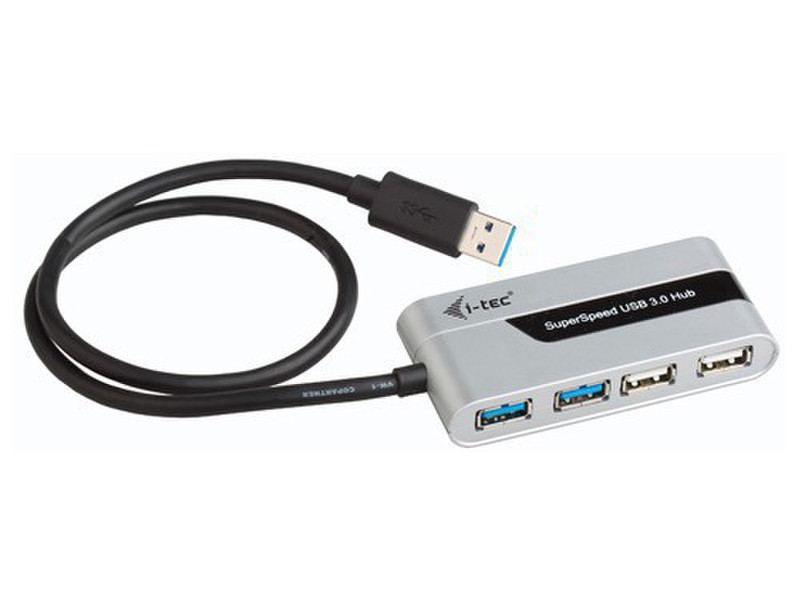iTEC USB3HUB 5000Мбит/с Серый хаб-разветвитель