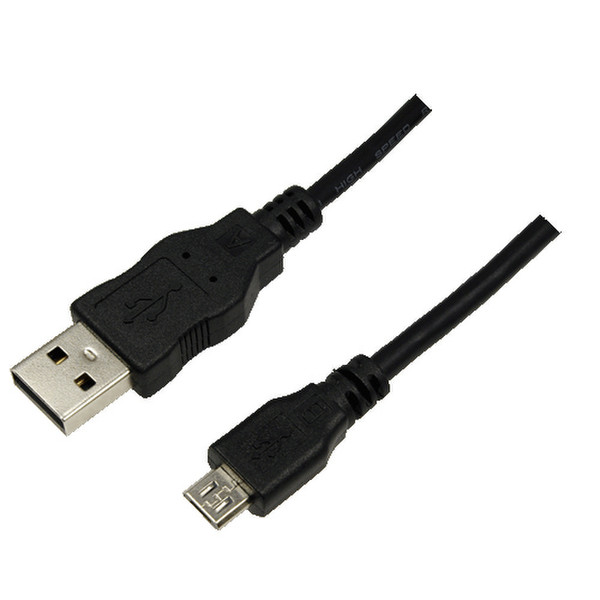 LogiLink 1.8m USB/microUSB 1.8m USB A Micro-USB B Black