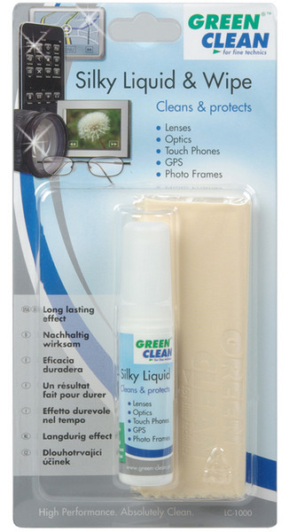 Green Clean LC-1000 Lenses/Glass Equipment cleansing wet & dry cloths 20ml equipment cleansing kit