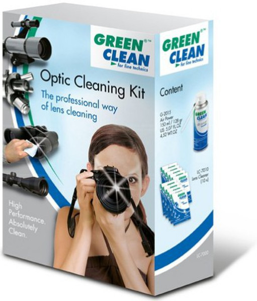 Green Clean LC-7000 Lenses/Glass Equipment cleansing wet & dry cloths 150ml equipment cleansing kit