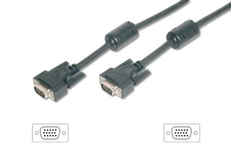 ASSMANN Electronic VGA Monitor 3m VGA (D-Sub) VGA (D-Sub) Black
