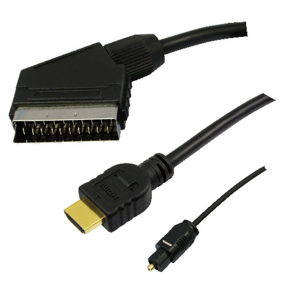 LogiLink HDMI/Scart/Toslink 1.5m HDMI SCART (21-pin) Black