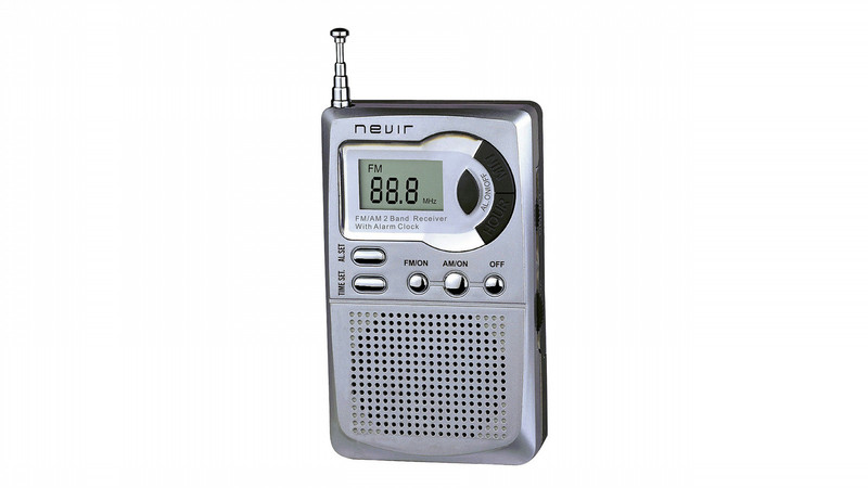 Nevir NVR-123 Plata Tragbar Digital Silber Radio