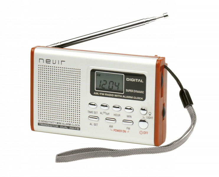 Nevir NVR-120 Plata-Rojo Портативный Цифровой Cеребряный радиоприемник