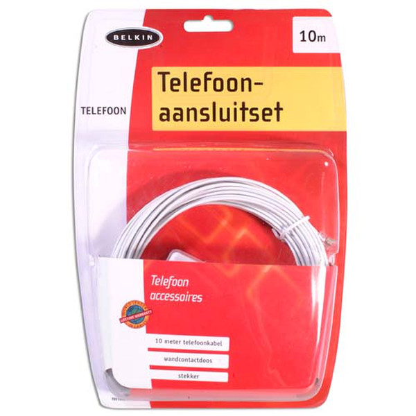 Belkin Telephone cable 10м Белый телефонный кабель
