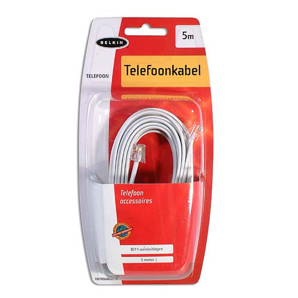Belkin Telefoonkabel 5m White telephony cable