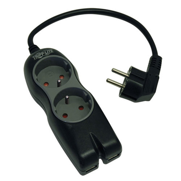 Tripp Lite Protect It! 230V Surge Protector with 2 French/Belgian Outlets, 0.33M Cord, 380 Joules, French plug