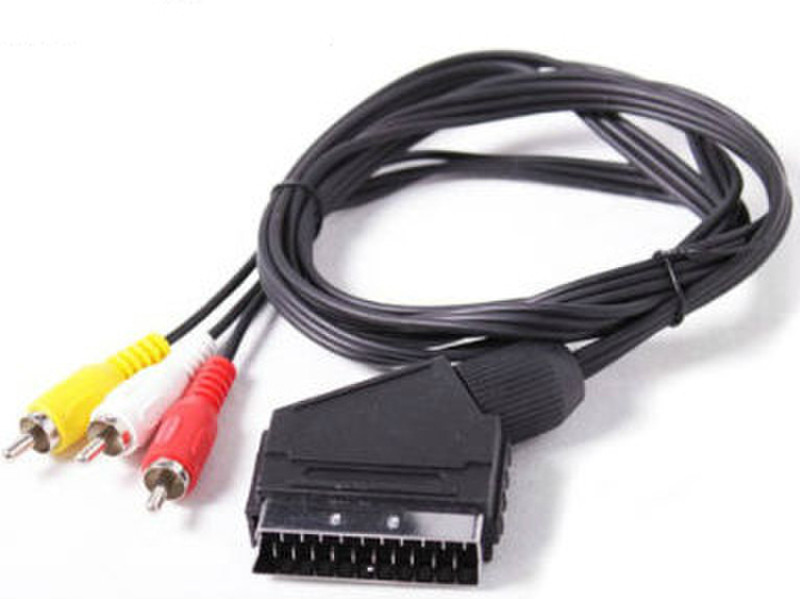 S-Link SL-224 1.5м SCART (21-pin) RCA Разноцветный адаптер для видео кабеля