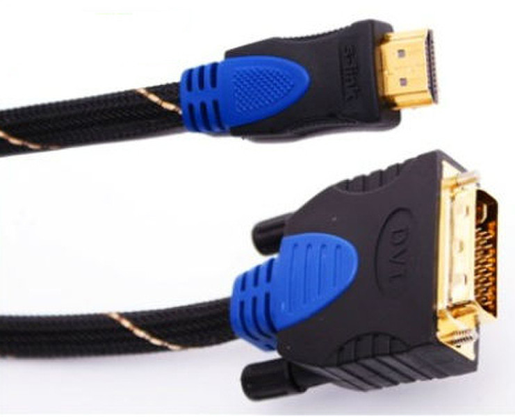 S-Link SLX-310 1.5м HDMI DVI-D Черный, Синий адаптер для видео кабеля