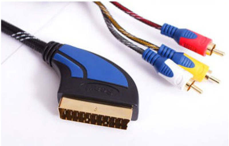 S-Link SLX-930 2м SCART (21-pin) RCA Разноцветный адаптер для видео кабеля