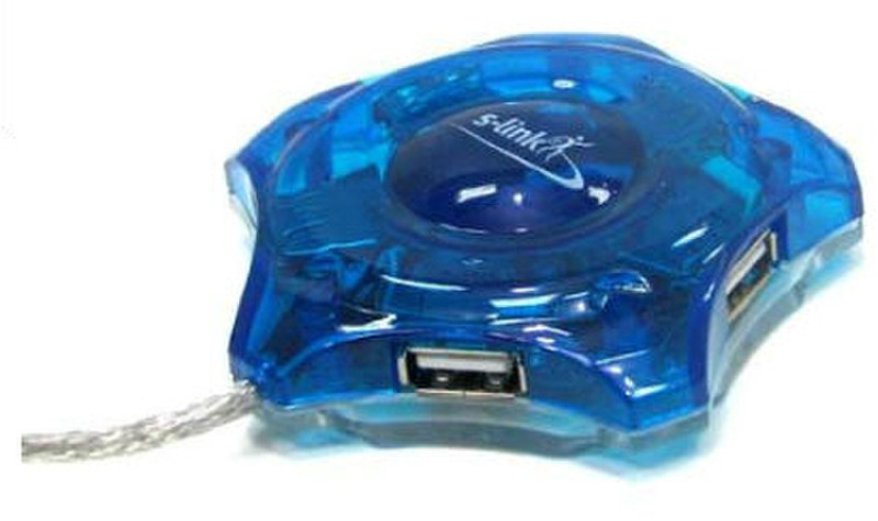 S-Link HE502 480Мбит/с Синий хаб-разветвитель