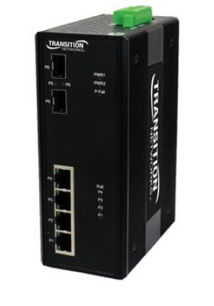 Transition Networks SISTP1040-242-LRT ungemanaged Energie Über Ethernet (PoE) Unterstützung Schwarz Netzwerk-Switch