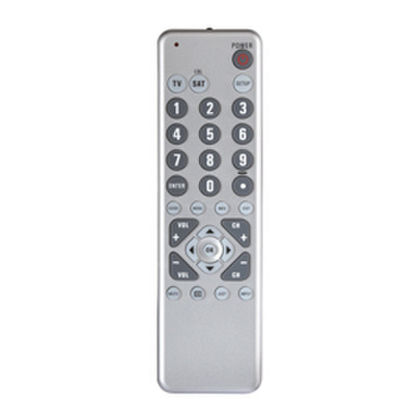 Zenith ZC200 IR Wireless press buttons Silver remote control