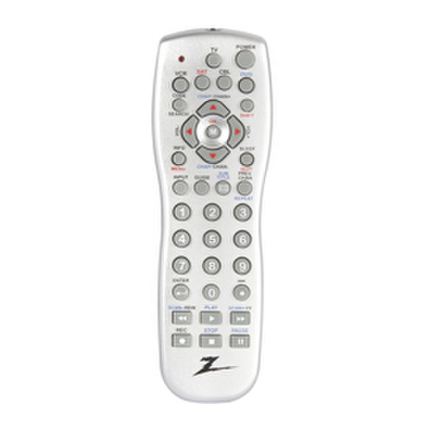 Zenith ZP505 IR Wireless press buttons Silver remote control