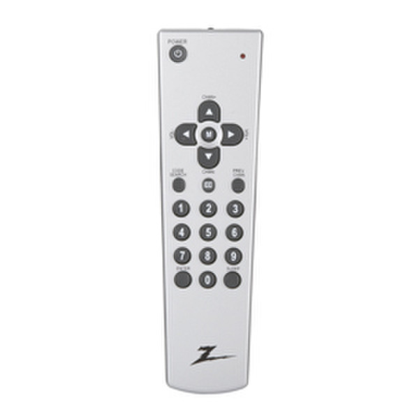 Zenith ZH110 Инфракрасный беспроводной Нажимные кнопки Черный, Cеребряный пульт дистанционного управления