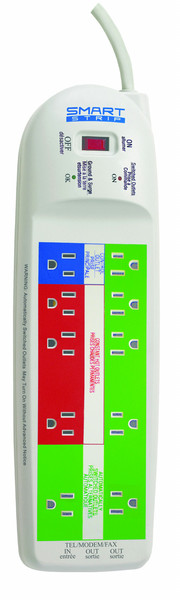 Bits LCG4 10AC outlet(s) 125V 1.8m Blue,Green,Red,White surge protector