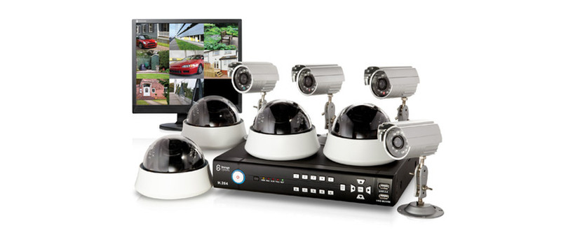 Storage Options 8-Channel CCTV Kit, 4+4 Cam, 500GB & Monitor Wired 8channels video surveillance kit