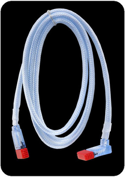 Revoltec S-ATA Cable 90° angeled, 100cm UV-Active Silver 1m Silver SATA cable