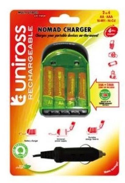 Uniross U0222020 Auto/Indoor Green,Black battery charger