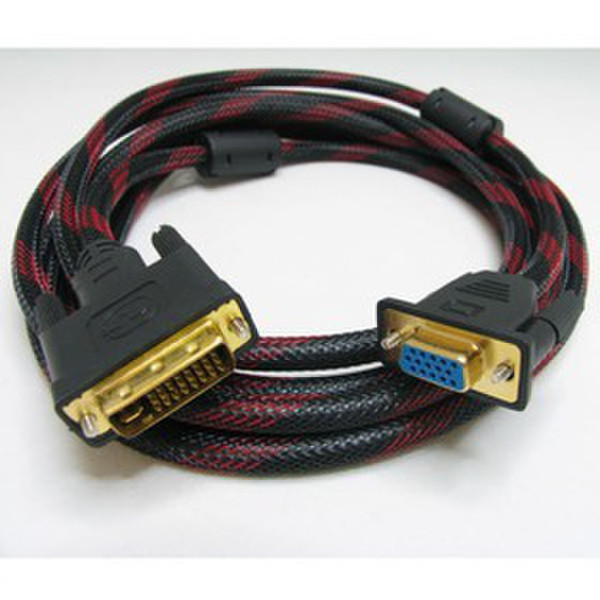 Codegen DVI - VGA, 3m 3m DVI-D VGA (D-Sub) Schwarz, Rot