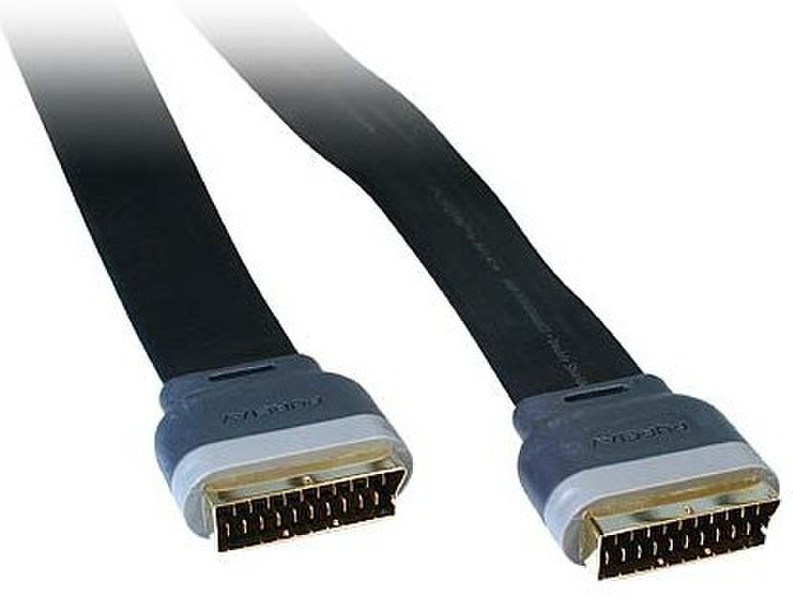 Belkin PureAV Blue Series Flat Scart cable 1.8m 1.8m Black SCART cable