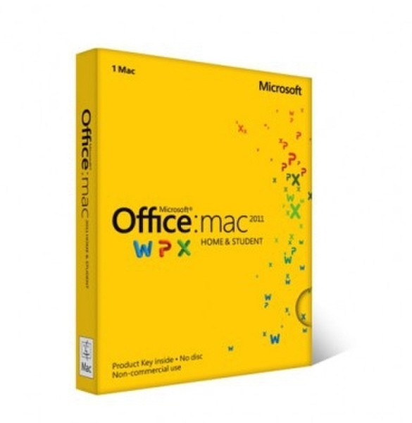 Microsoft Office for Mac Home & Student 2011 1user(s) 1year(s) English